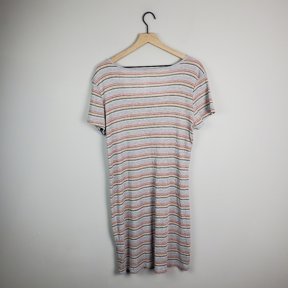 SO Gray ZIp Striped Short Sleeve Dress XXL - Picture 4 of 4